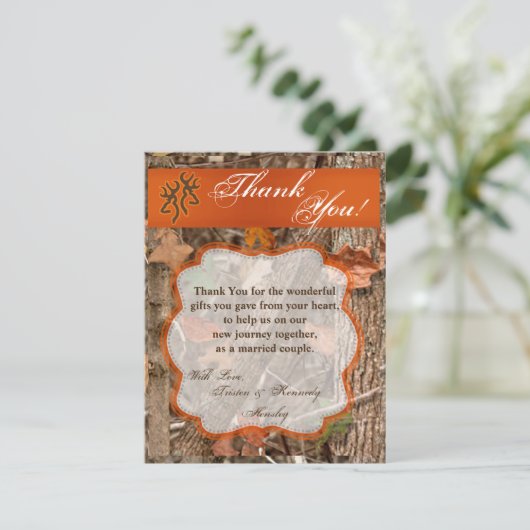 carte de remerciements 4x5 PLAT chassant des Bu de (Debout devant)