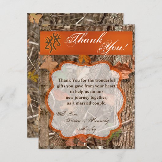 carte de remerciements 4x5 PLAT chassant des Bu de (Devant / Derrière)