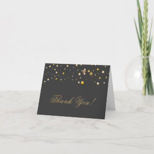 Carte De Remerciements 50 et Fabulous Black Golden fête d'anniversaire