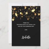 Carte De Remerciements 50e anniversaire étoiles d'or noir (Dos)