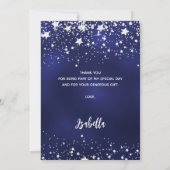 Carte De Remerciements 50e anniversaire marine bleu argent étoiles (Dos)