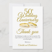 Carte De Remerciements 50e fête du Mariage (Devant)