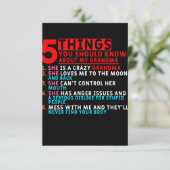 Carte De Remerciements 5 choses que vous devriez savoir sur ma grand-mère (Debout devant)