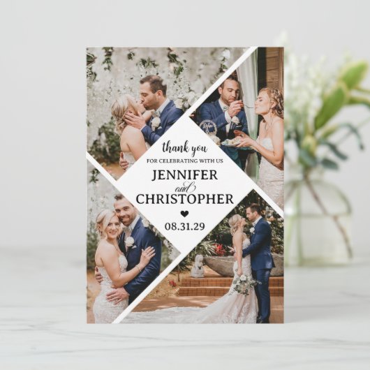 Carte De Remerciements 5 Élégant photo (Debout devant)