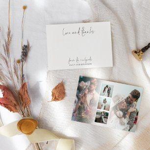 Carte De Remerciements 5 Nom de la photo Script Mariage nouvel amour Merc