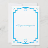 Carte De Remerciements 5 photo add message blue text flat note card (Dos)