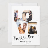 Carte De Remerciements 5 Photo Bold Lettre Mariage Main Lettré Coeur E (Devant)