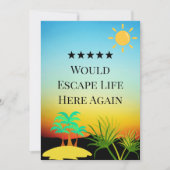 Carte De Remerciements 5 Star Rental Host Review Editable Guest Sunset  (Devant)