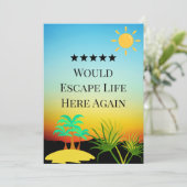 Carte De Remerciements 5 Star Rental Host Review Editable Guest Sunset  (Debout devant)