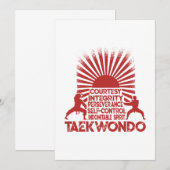 Carte De Remerciements 5 Ténets De Taekwondo (Devant / Derrière)