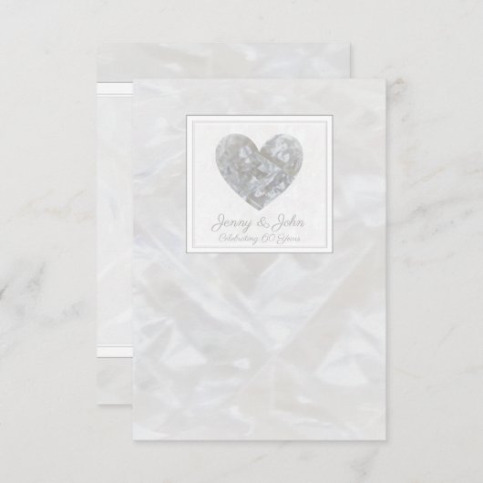 Carte De Remerciements 60e anniversaire de mariage cœur de diamant (Devant / Derrière)