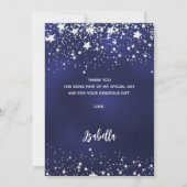 Carte De Remerciements 60e anniversaire marine bleu argent étoiles (Dos)