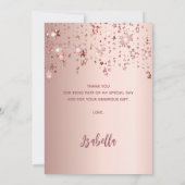 Carte De Remerciements 60e anniversaire rose étoiles rose or (Dos)