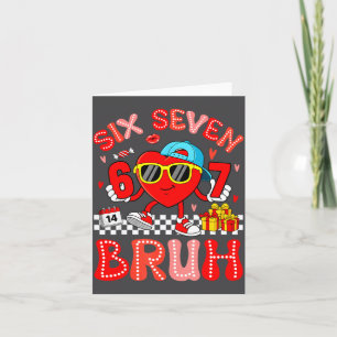 Carte De Remerciements 67 Bruh cœur drôle valentin Six Sept Mème 6 7 B