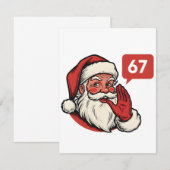 Carte De Remerciements 67 Christmas Merry Six Seven Brainrot Santa Claus (Devant / Derrière)