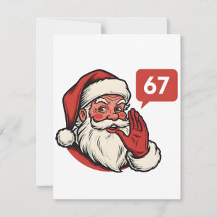 Carte De Remerciements 67 Noël Joyeux Six Sept Brainrot Père Noël