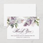 Carte De Remerciements 75e anniversaire Fleur de printemps violette Lilac (Devant / Derrière)