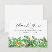 Carte De Remerciements 75e anniversaire Holly Décembre Fleur de naissance (Devant / Derrière)