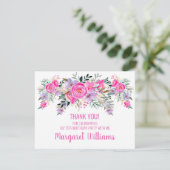 Carte De Remerciements 75e anniversaire rose floral (Debout devant)