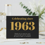 Carte De Remerciements 90th Birthday 1936 Retro Black And Gold