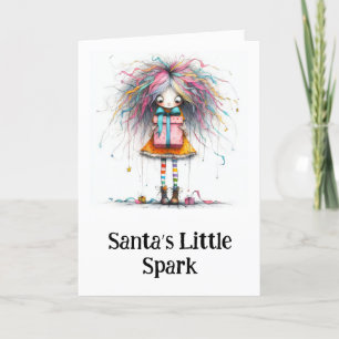 Carte De Remerciements **9 Colorful AP97 Whimsical Christmas Girl Cadeau