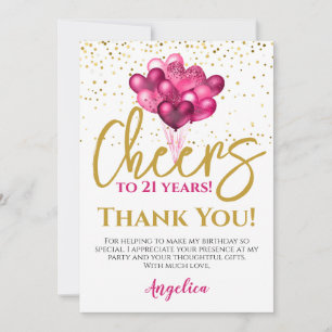 Carte De Remerciements À 21 Ans, Tchin ! 21e Anniversaire