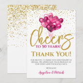 Carte De Remerciements À 50 Ans 50e Anniversaire (Devant / Derrière)