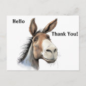 Carte de remerciements à âne mou (Devant)