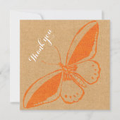 Carte de remerciements à blanc plat avec papillon (Devant)