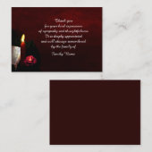 Carte de remerciements à bougie rouge (Devant / Derrière)