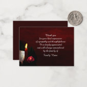 Carte de remerciements à bougie rouge (Devant/Arrière en situation)