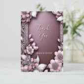 Carte de remerciements à cadre rose (Debout devant)
