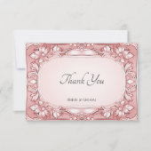 Carte de remerciements à cadre rose (Devant)