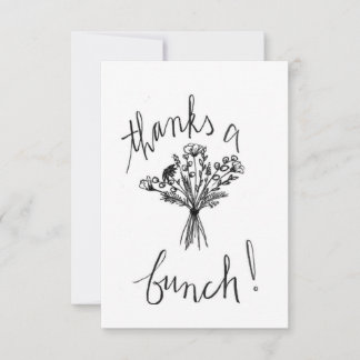 Carte de remerciements à croquis floral minimalist
