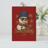 Carte De Remerciements A cute glittery snowman (Debout devant)
