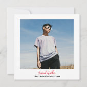 Carte de remerciements à damiers noir et blanc (Dos)