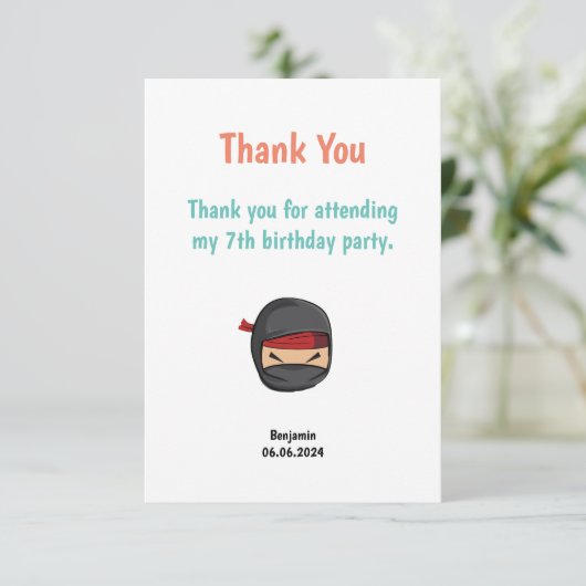 Carte de remerciements à double face (Debout devant)