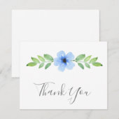 Carte de remerciements à eau bleu floral Swag (Devant / Derrière)