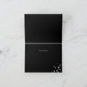 Carte de remerciements à étincelle rose et noire (Intérieur)