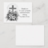 Carte de remerciements à fleurs croisées brillante (Devant / Derrière)