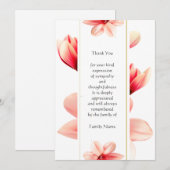 Carte de remerciements à fleurs de Magnolia (Devant / Derrière)
