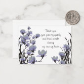 Carte de remerciements à fleurs de Magnolia bleu (Devant/Arrière en situation)