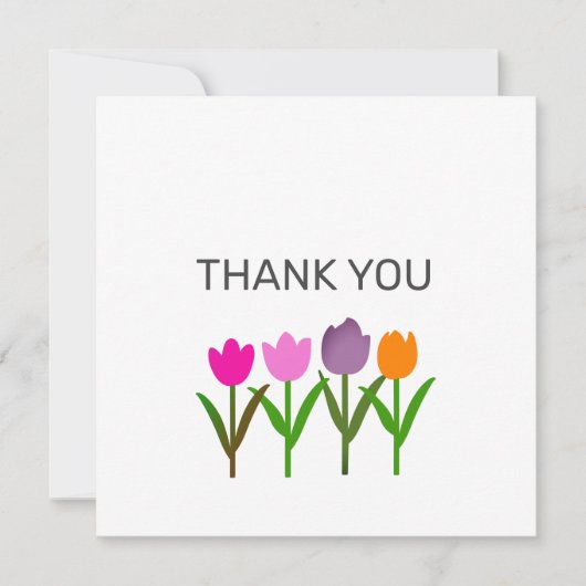Carte de remerciements à fleurs de Tulip (Devant)