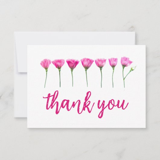 Carte de remerciements à fleurs moderne (Devant)