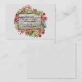 Carte de remerciements à fleurs rose (Devant / Derrière)