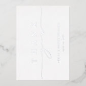 Carte de remerciements à huile d'argent simple et  (Recto)