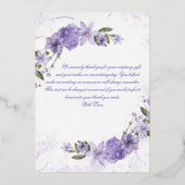 Carte de remerciements à huile de Mariage de fleur (Verso)