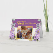 Carte de remerciements à huile Mariage Lilac viole (Recto)