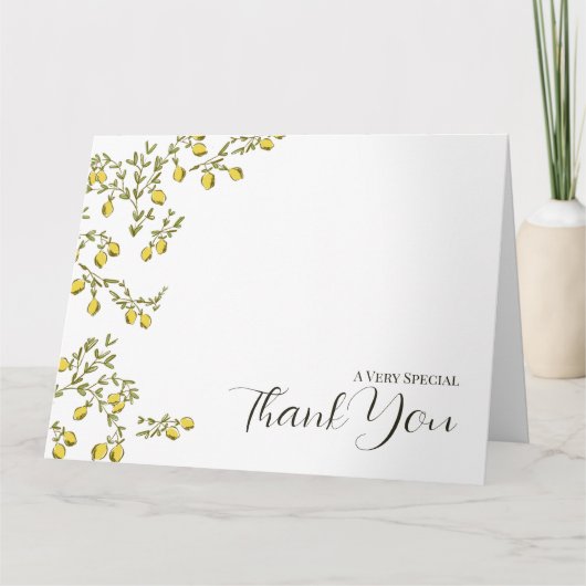 Carte de remerciements à la branche de citron (Devant)