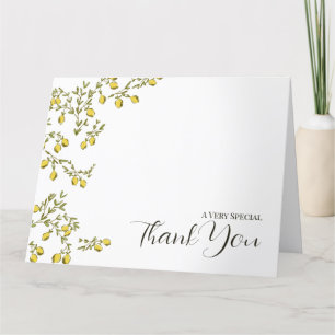 Carte de remerciements à la branche de citron